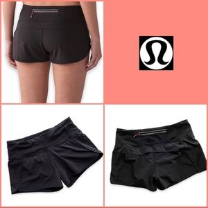 Lululemon Run Speed Short Block-it Pocket Black Size 4